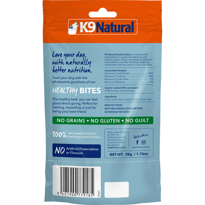 K9 natural Gâteries Gâteries lyophilisée pour chien K9 Natural Healthy Bites Agneau