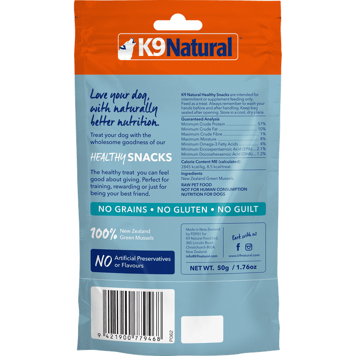 K9 natural Gâteries Gâteries pour chien K9 Natural Moules Vertes Healthy Snacks