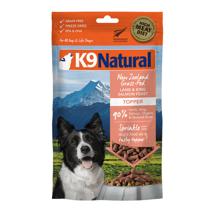 K9 natural meal mixer K9 Natural Toppers lyophilisé Agneau et Saumon 100g