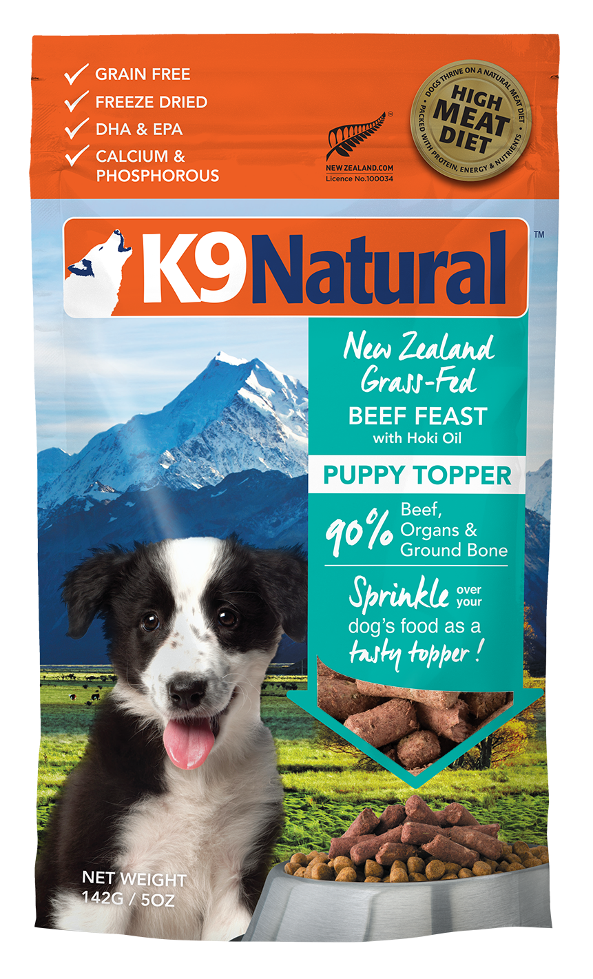 K9 natural meal mixer K9 Natural Toppers lyophilisé Puppy Boeuf 140g