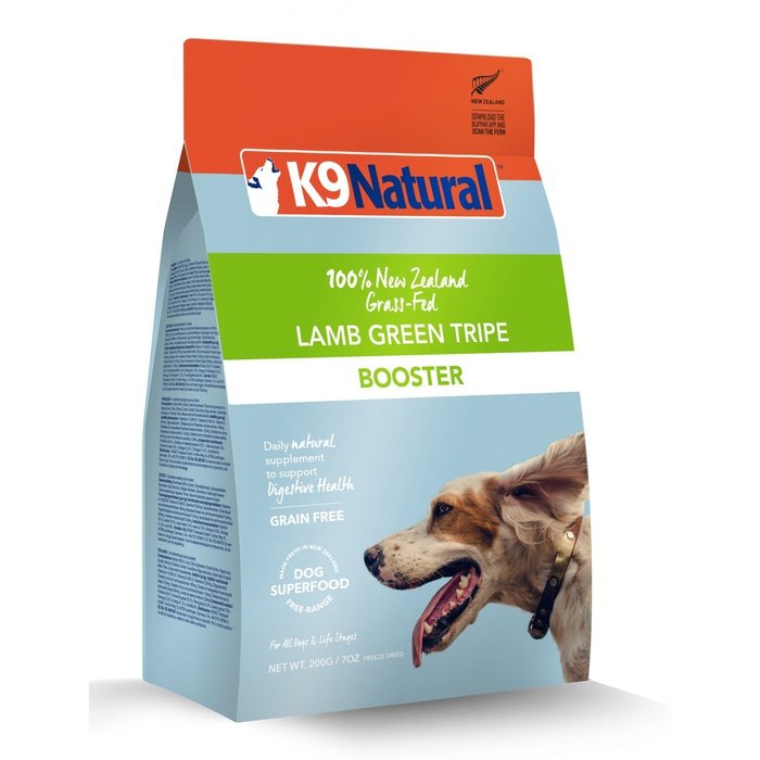 K9 natural nourriture K9 Natural Booster tripes vertes d'agneau 200g