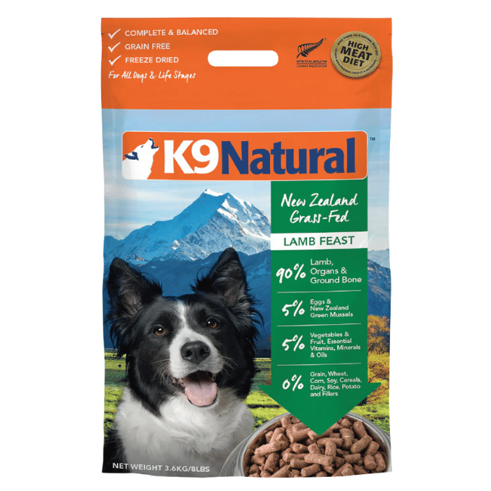 K9 natural nourriture 3.6kg Nourriture pour chiens K9 Natural Freeze-Dried Agneau