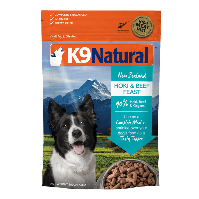 K9 natural nourriture Nourriture pour chiens K9 Natural Freeze-Dried Hoki et Boeuf