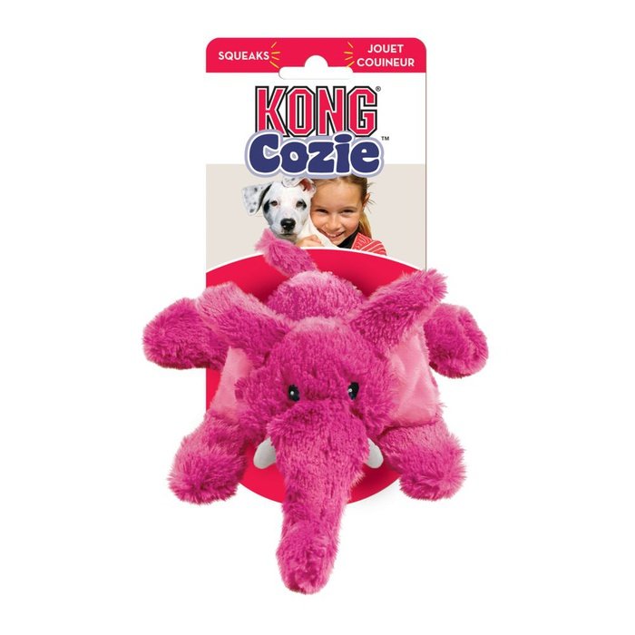 kong jouets pour chien Medium Kong Cozie Elmer Éléphant Rose