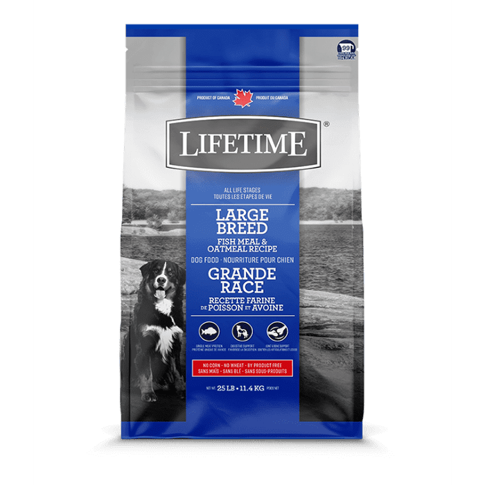 Lifetime nourriture 25lbs Nourriture pour chiens Lifetime Poisson & Avoine Grande race