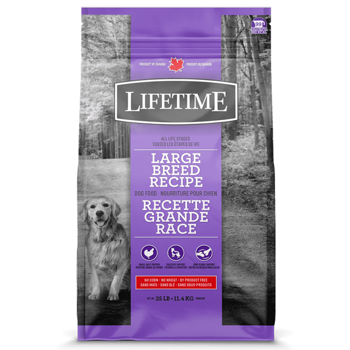 Lifetime nourriture 25lbs Nourriture pour chiens Lifetime Poulet & Avoine Grande race
