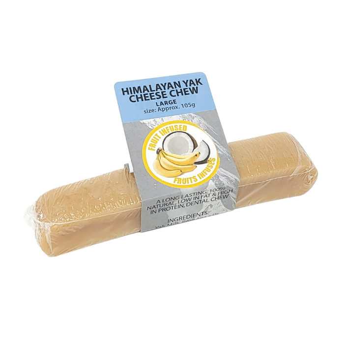 LiveStrong Gâteries Large 105g Fromage de Yak de l'Himalaya infusé à la banane et noix de coco
