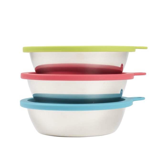 Messy Mutts bols pour chien Bols avec couvercle paq de 3