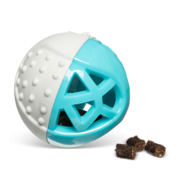 Messy Mutts jouets pour chien Vert Balle Catch n' Squeak Totally Pooched, Caoutchouc 3.5''