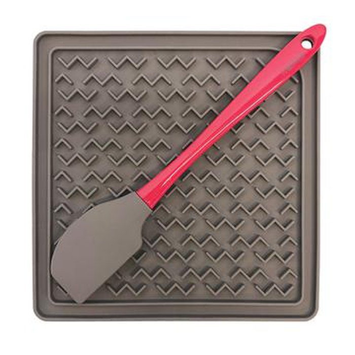 Messy Mutts lickmat Tapis d'alimentation thérapeutique en silicone avec spatule en silicone