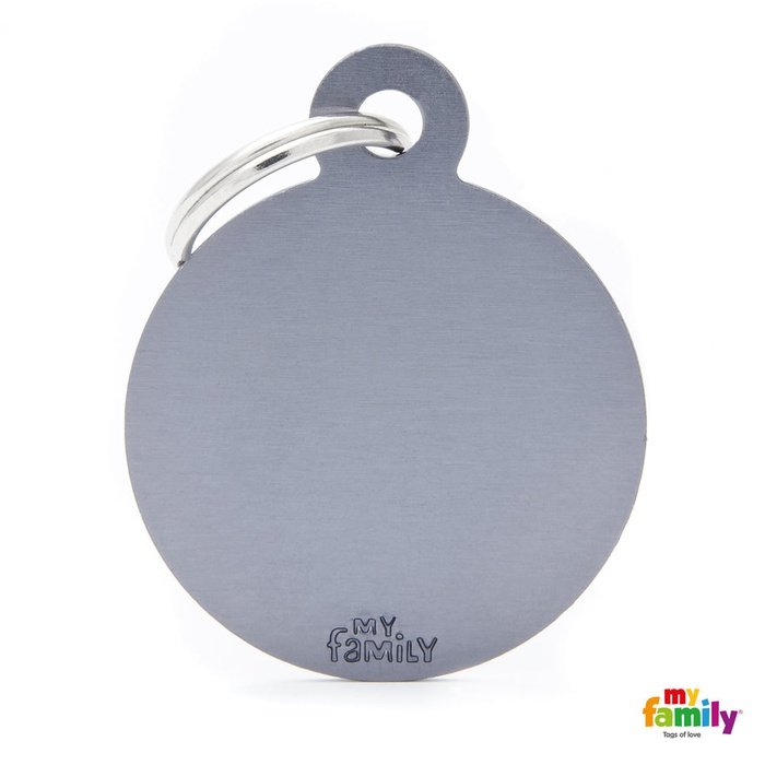 MyFamily medaille Gris Médaille pour chiens - Basic Cercle Grand Alu