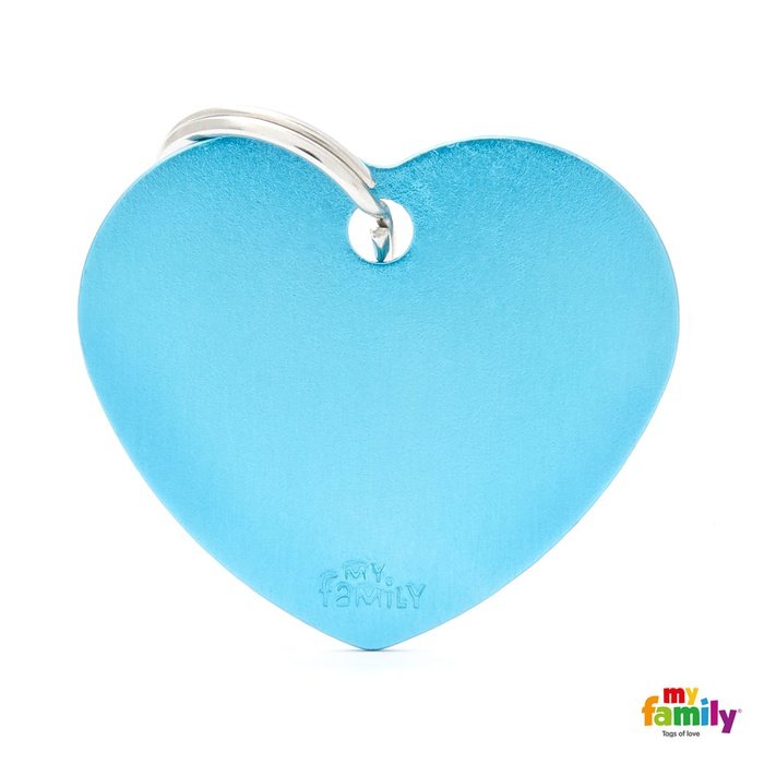 MyFamily medaille Bleu pâle Médaille pour chiens - Basic Coeur Grand Alu