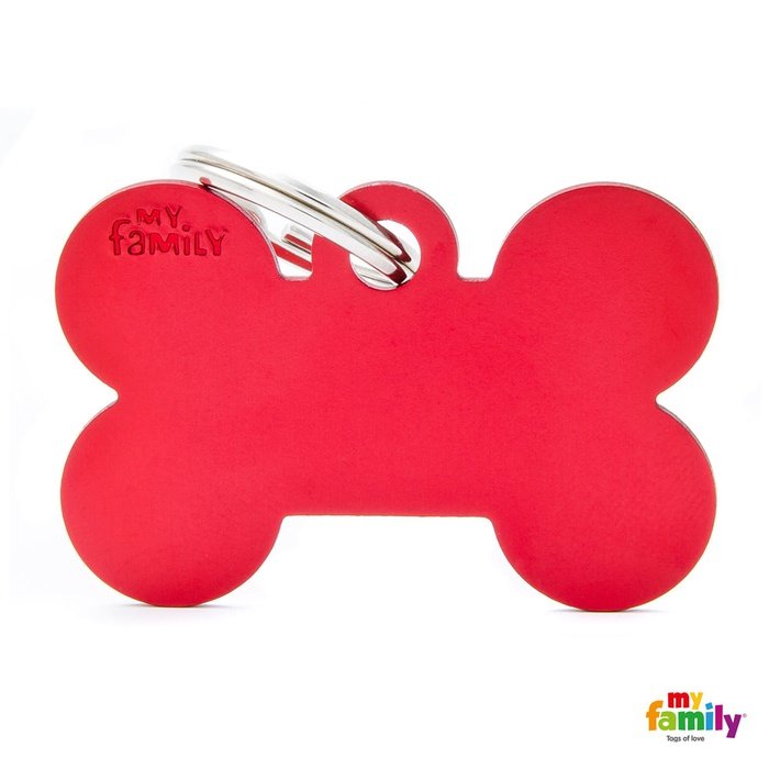 MyFamily medaille Rouge Médaille pour chiens - Basic Os Grand Alu