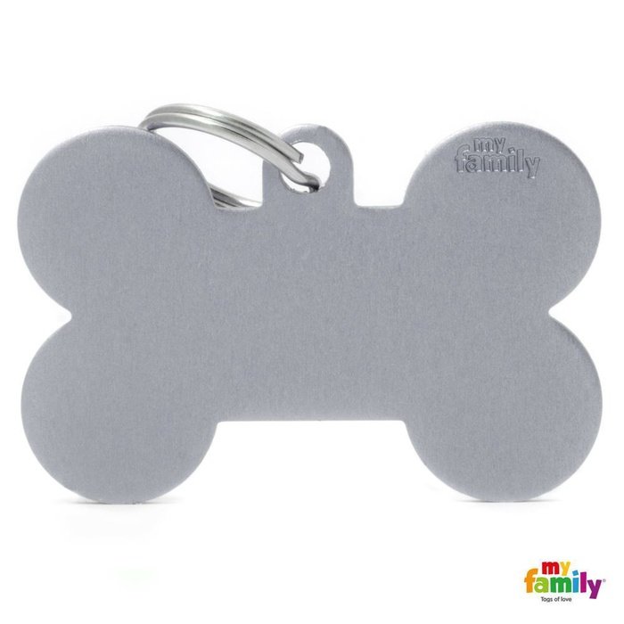 MyFamily medaille Gris Médaille pour chiens - Basic Os XL Alu