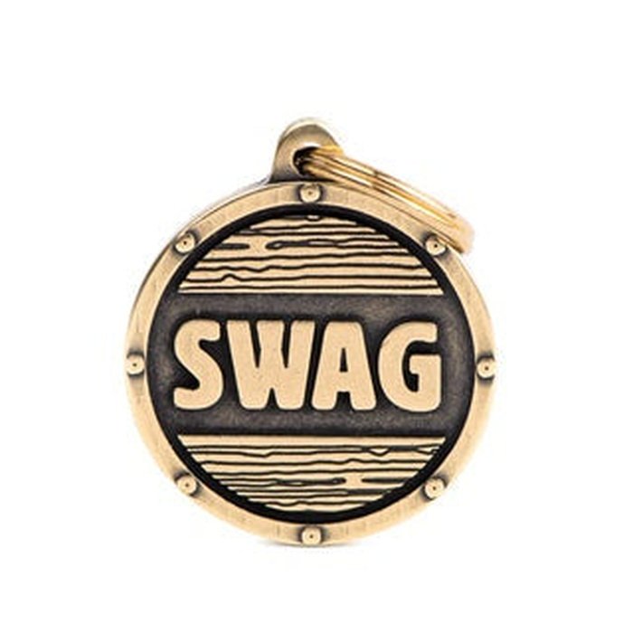 MyFamily medaille Médaille pour chiens - Cercle Grand Swag Brass