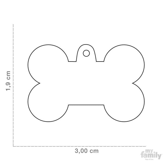 MyFamily medaille Médaille pour chiens - Collection Basic Os Petit Laiton Chromée