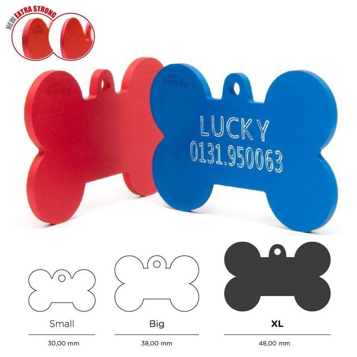 MyFamily medaille Médaille pour chiens - Collection Basic Os XL Laiton Doré