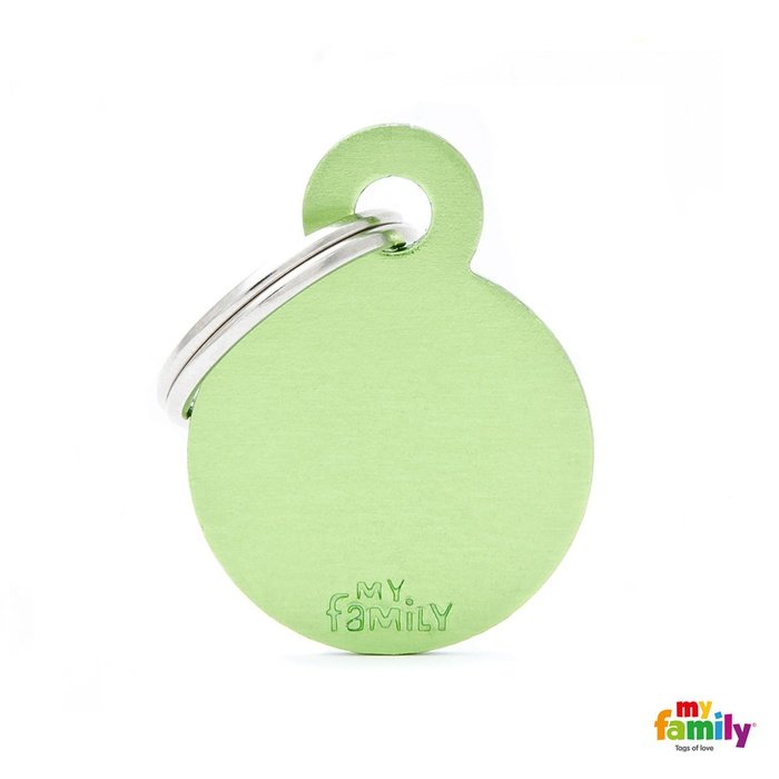 MyFamily medaille Vert Médaille pour chiens - Collection Basic Petit Cercle