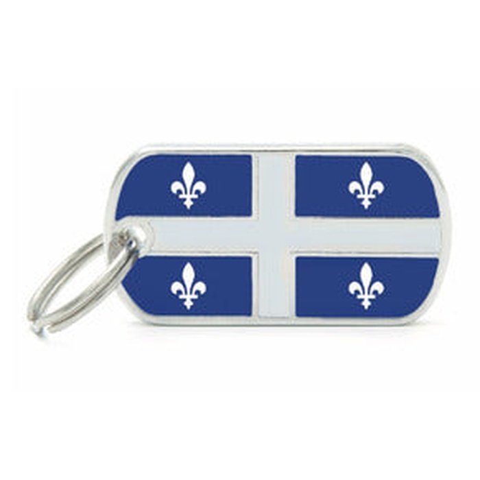 MyFamily medaille Médaille pour chiens - Drapeau du Québec