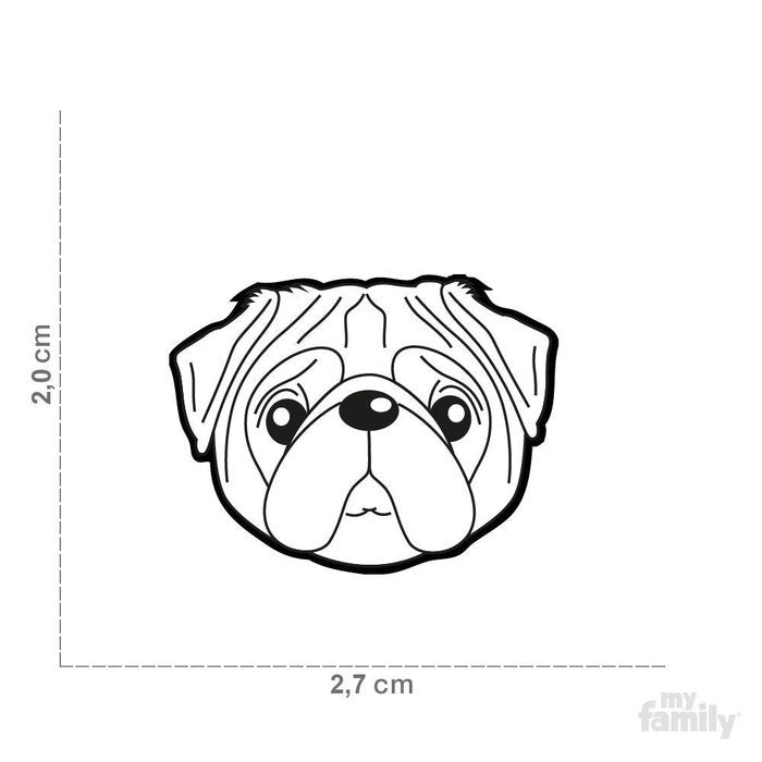 MyFamily medaille Médaille pour chiens - Friends Carlin Pug noir