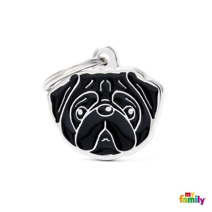 MyFamily medaille Médaille pour chiens - Friends Carlin Pug noir