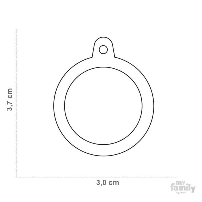 MyFamily medaille Médaille pour chiens - Myfamily Hushtag Cercle Aluminium Bleu Gomme Bleue