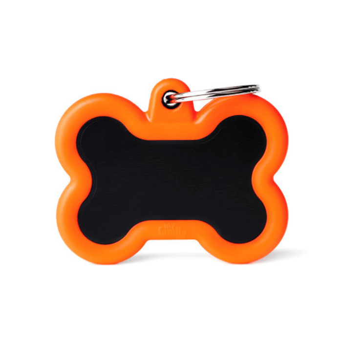 MyFamily medaille Orange Médaille pour chiens - Myfamily Hushtag Os Aluminum