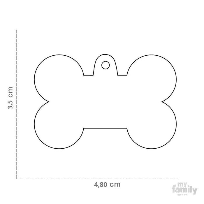 MyFamily medaille Médaille pour chiens - Os XL Bronx Clous