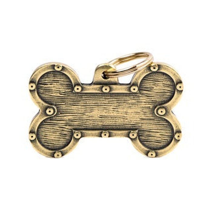 MyFamily medaille Médaille pour chiens - Os XL Futuriste Brass