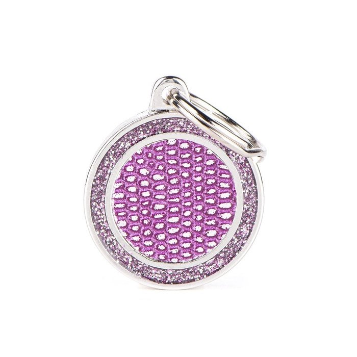 MyFamily medaille Médaille pour chiens - Shine Cercle Moyen Saint Tropez Lilas avec Glitter