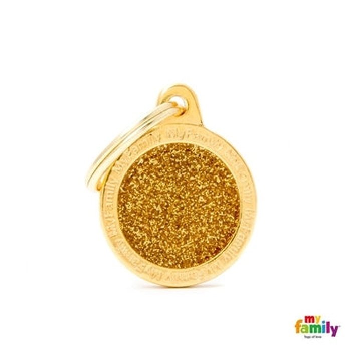 MyFamily medaille Médaille pour chiens - Shine Petit Rond Glitter Gold