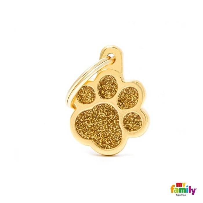 MyFamily medaille Médaille pour chiens - Shine Petite Patte Glitter gold