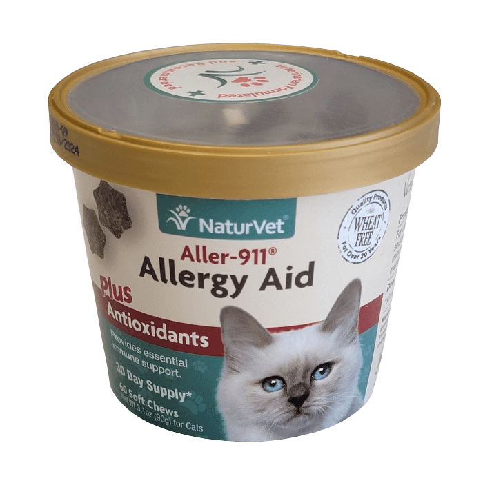 Naturvet supplement Aller-911 aide aux allergies + antioxydants pour chat 60 bouchées à croquer