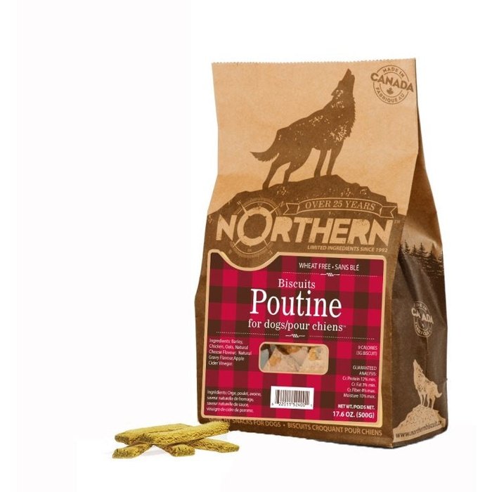 Northern biscuit Gâteries Biscuits pour chiens - Poutine 500g