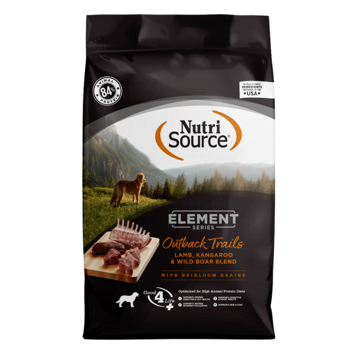 Nutri Source nourriture 4 lbs Nourriture pour chiens NutriSource Element Outback trails