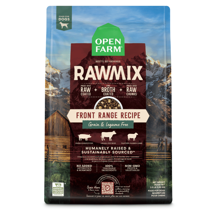 Open Farm nourriture 20 lbs Nourriture pour chien Open Farm RawMix recette Front Range avec grains anciens