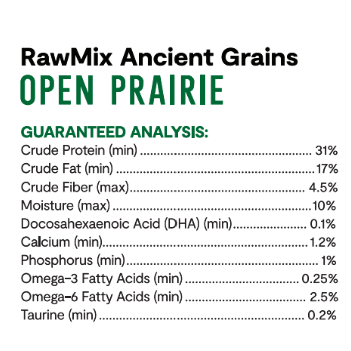 Open Farm nourriture Nourriture pour chien Open Farm RawMix recette Open Prairie avec grains anciens
