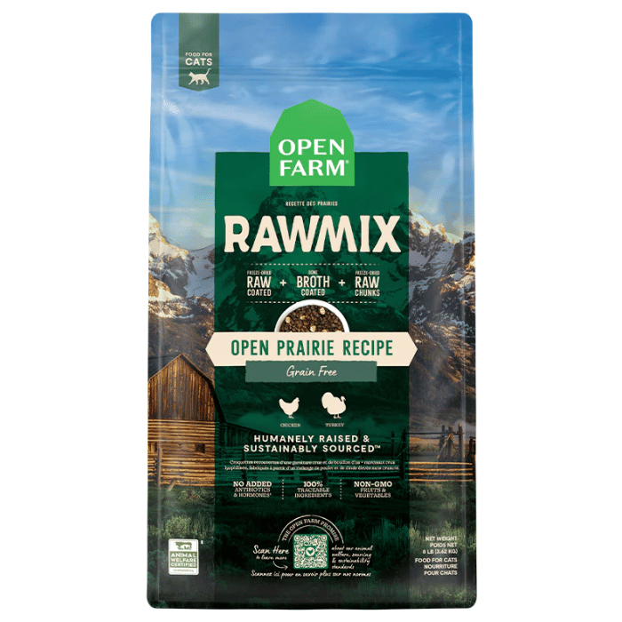 Open Farm nourriture Open Farm RawMix Recette des prairies, nourriture sèche pour chats, sans grains