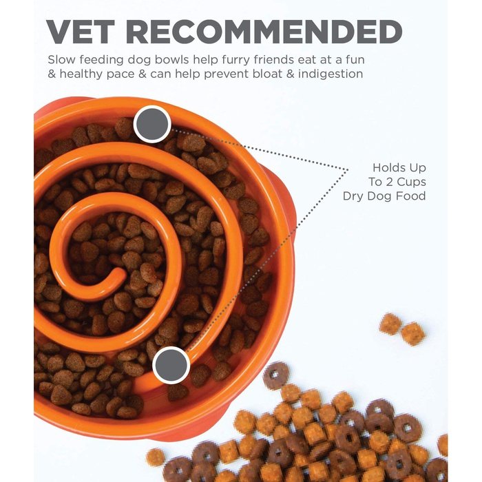 Outward hound bols pour chien Bol modérateur pour chien Kyjen Fun Feeders Orange