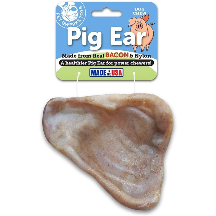 Pet Qwerks jouets pour chien Oreille de porc Pet Qwerks fait de nylon et de bacon