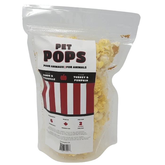Petpops Popcorn pour chiens dinde et citrouille