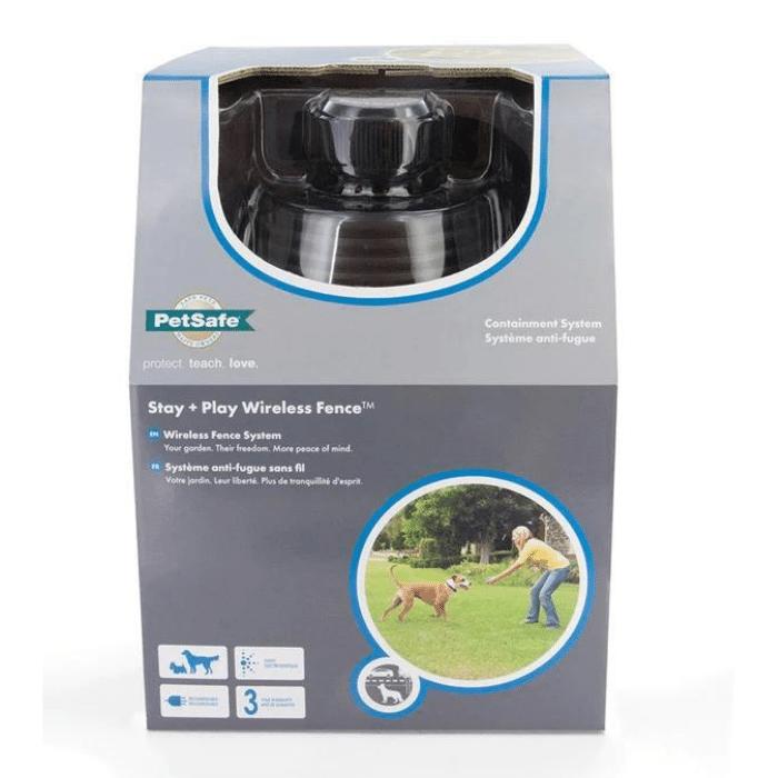 PetSafe Anti fugue sans fil Système Anti Fugue Sans Fil, PetSafe Stay And Play, Pour Chien de 5 lbs et+ Clôture Anti Fugue Sans Fil Petsafe Stay And Play