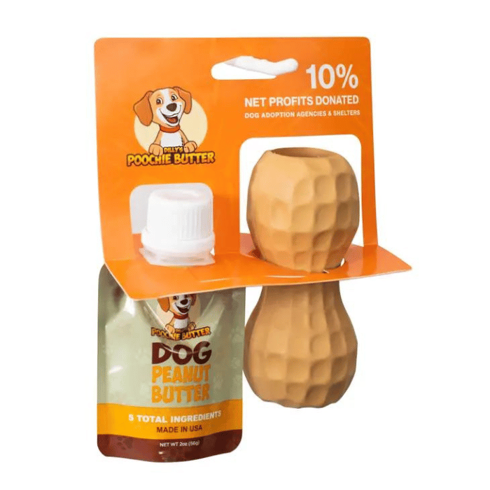 Poochie Butter jouets pour chien Jouet interactif Peanut avec pochette de beurre d'arachide Poochie Butter