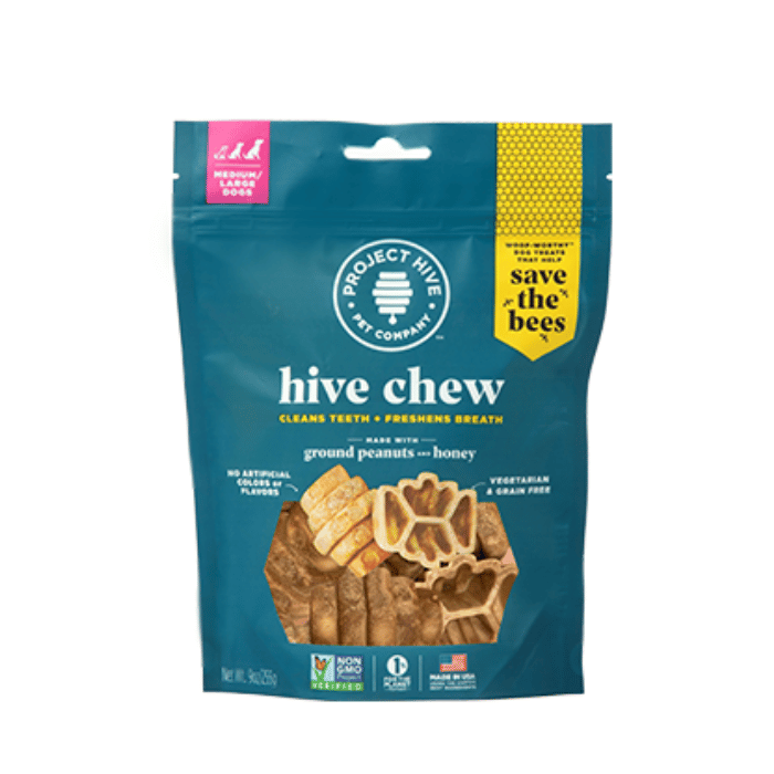 Project Hive Gâteries Gâteries à mâcher pour moyen et grand chiens - arachide et miel Hive 9oz