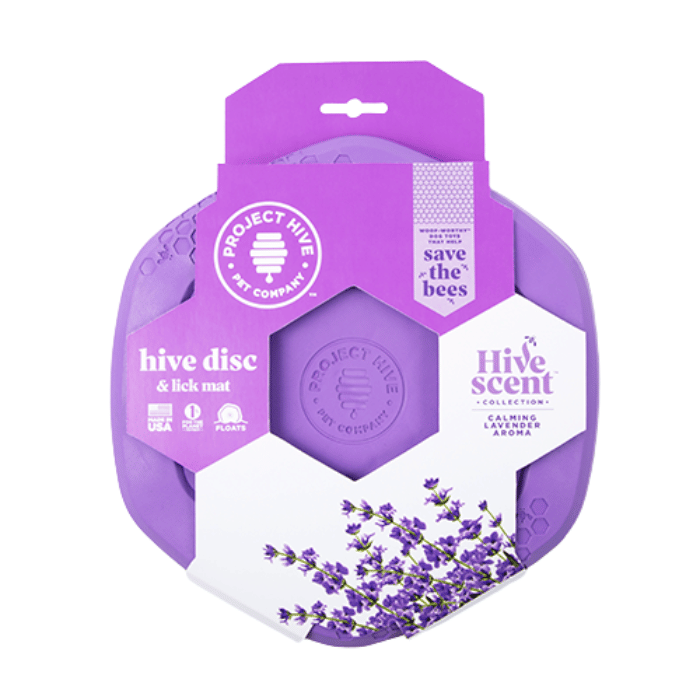 Project Hive jouets pour chien Frisbee et Lickmat pour chien - Hive Collection parfumée Lavande