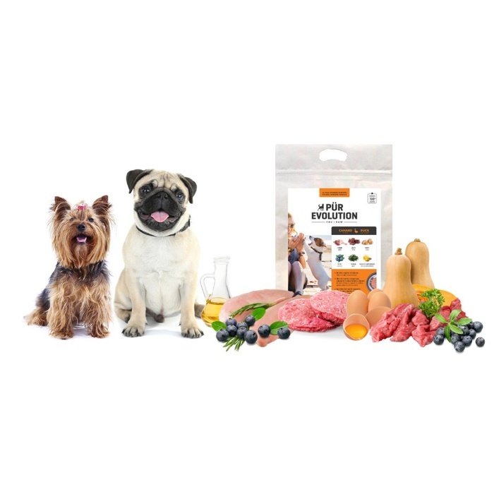 PÜR Evolution congele PÜR Evolution chiens adultes & chiots - CANARD et BAIES - Cru congelé en magasin seulement