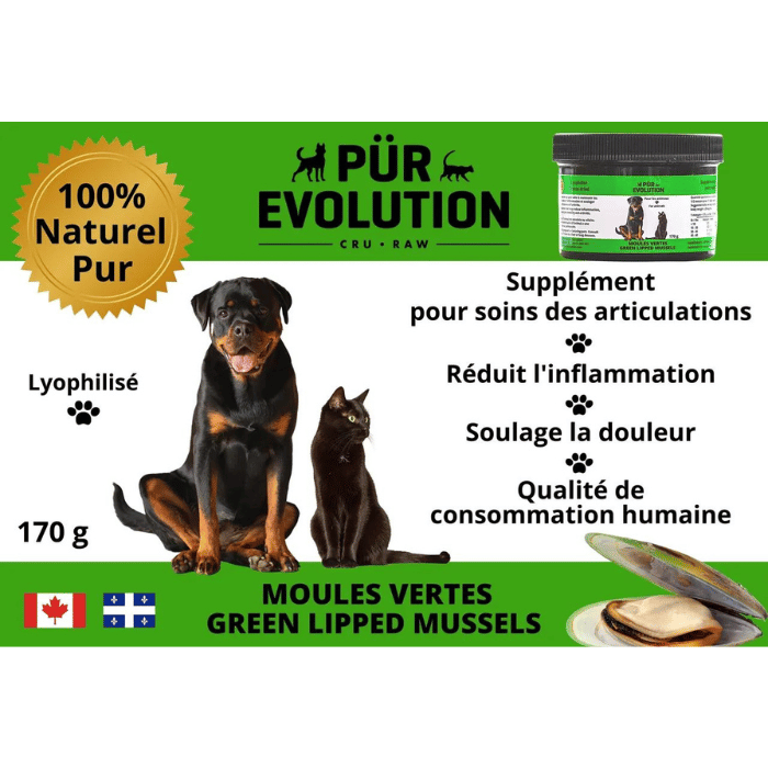 PÜR Evolution suppléments Moule verte pour chiens et chats 170g - Pur Evolution