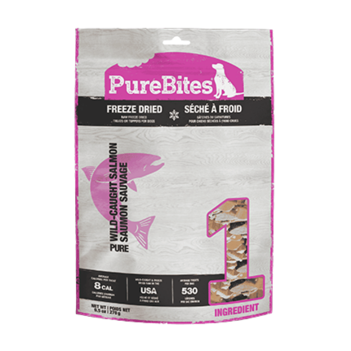 Pure Bites Gâteries Gâteries Saumon sauvage Séchée À Froid Pour Chien 9.5OZ