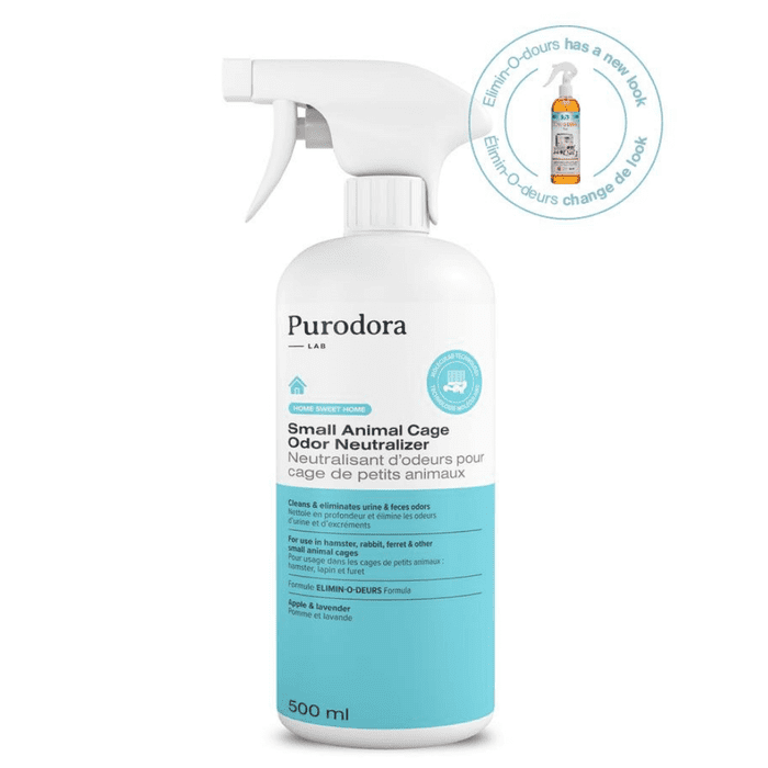 Purodora Lab nettoyant 500ml Neutralisant d'odeurs pour cage de petits animaux
