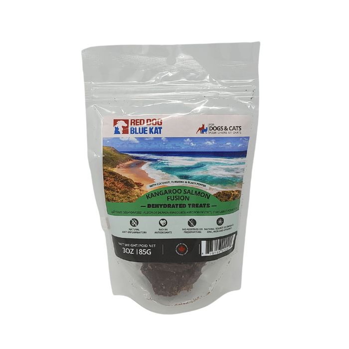 Red dog Blue kat Gâteries Gâteries pour chiens & chats - Kangourou & saumon déshydraté 3oz